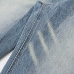 Wrinkled Light Wash Wide-Leg Jeans