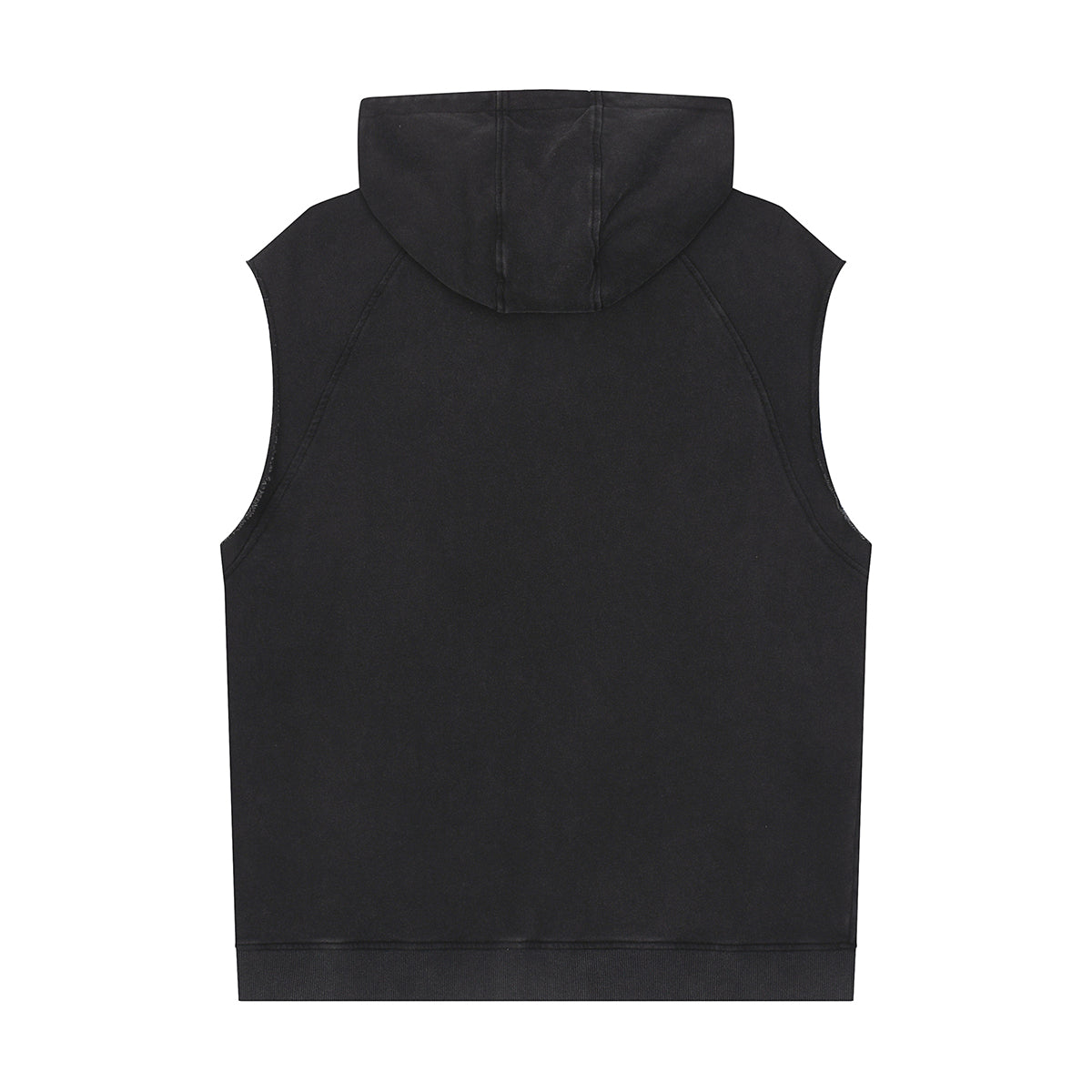 Raw Edge Sleeveless Muscle Hoodie