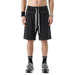 Double Waistband Snow Washed Distressed Shorts