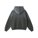 Ombre Raw Edge Kangaroo Pocket Distressed Hoodie