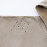 Ombre Raw Edge Kangaroo Pocket Distressed Hoodie