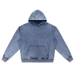 Knit Denim Kangaroo Pocket Hoodie