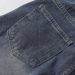 Plaid Patch Back Pocket Denim Shorts