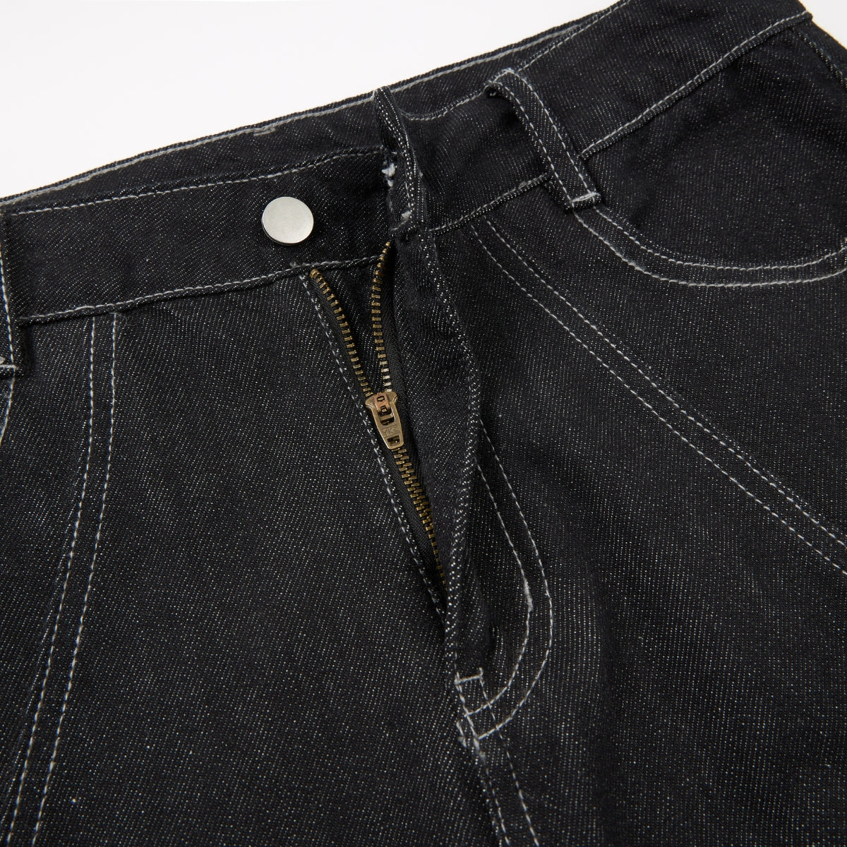 Vintage Washed Paneled Barrel-Leg Baggy Jeans