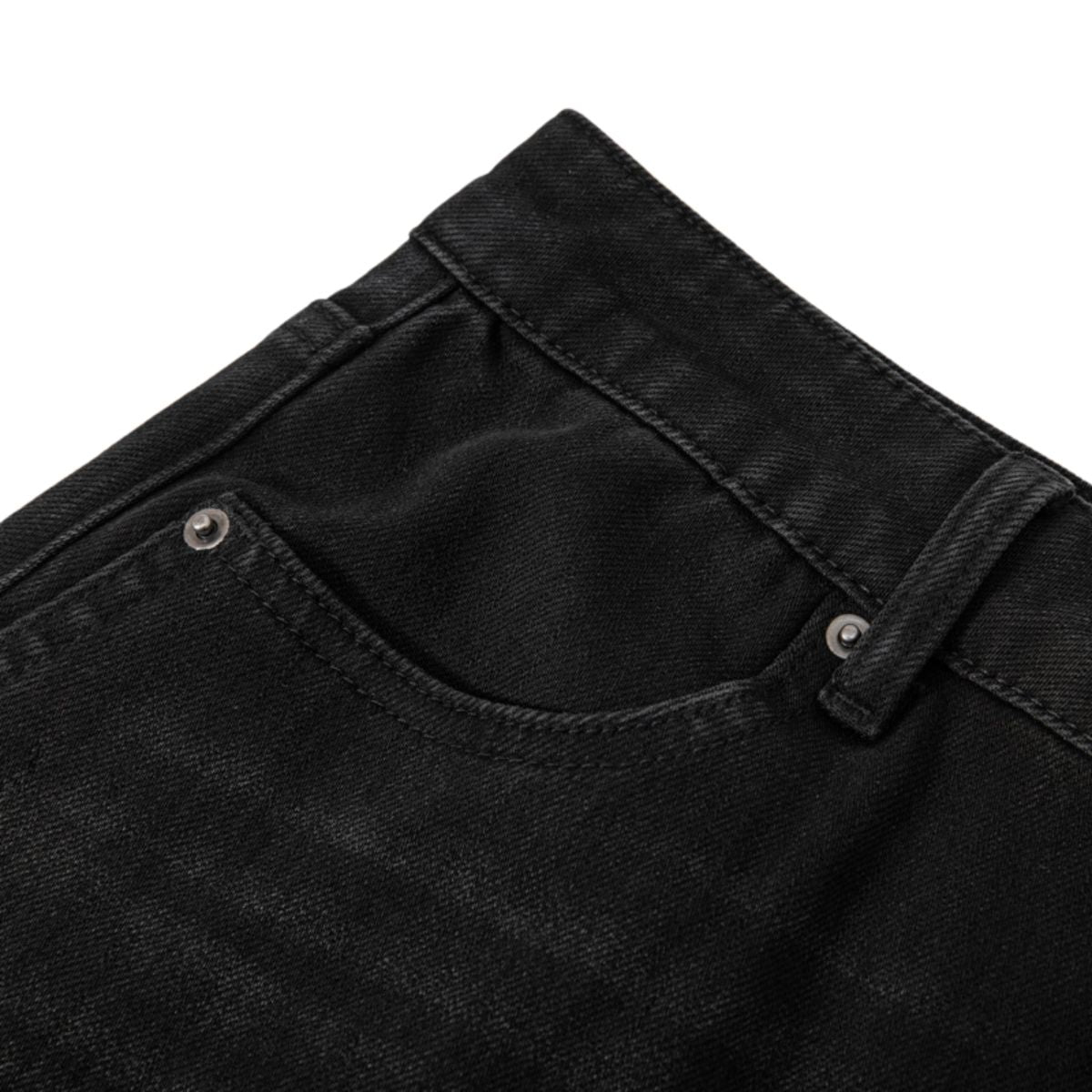 Vintage Black Whisker Denim Mini Skirt