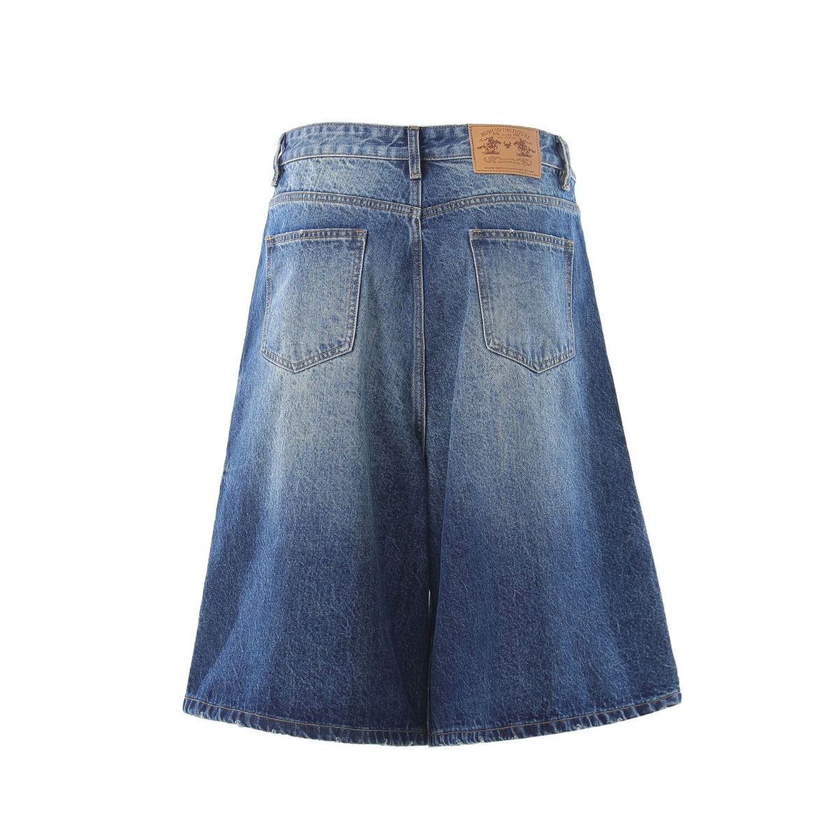 Vintage Washed Wide Leg Denim Shorts