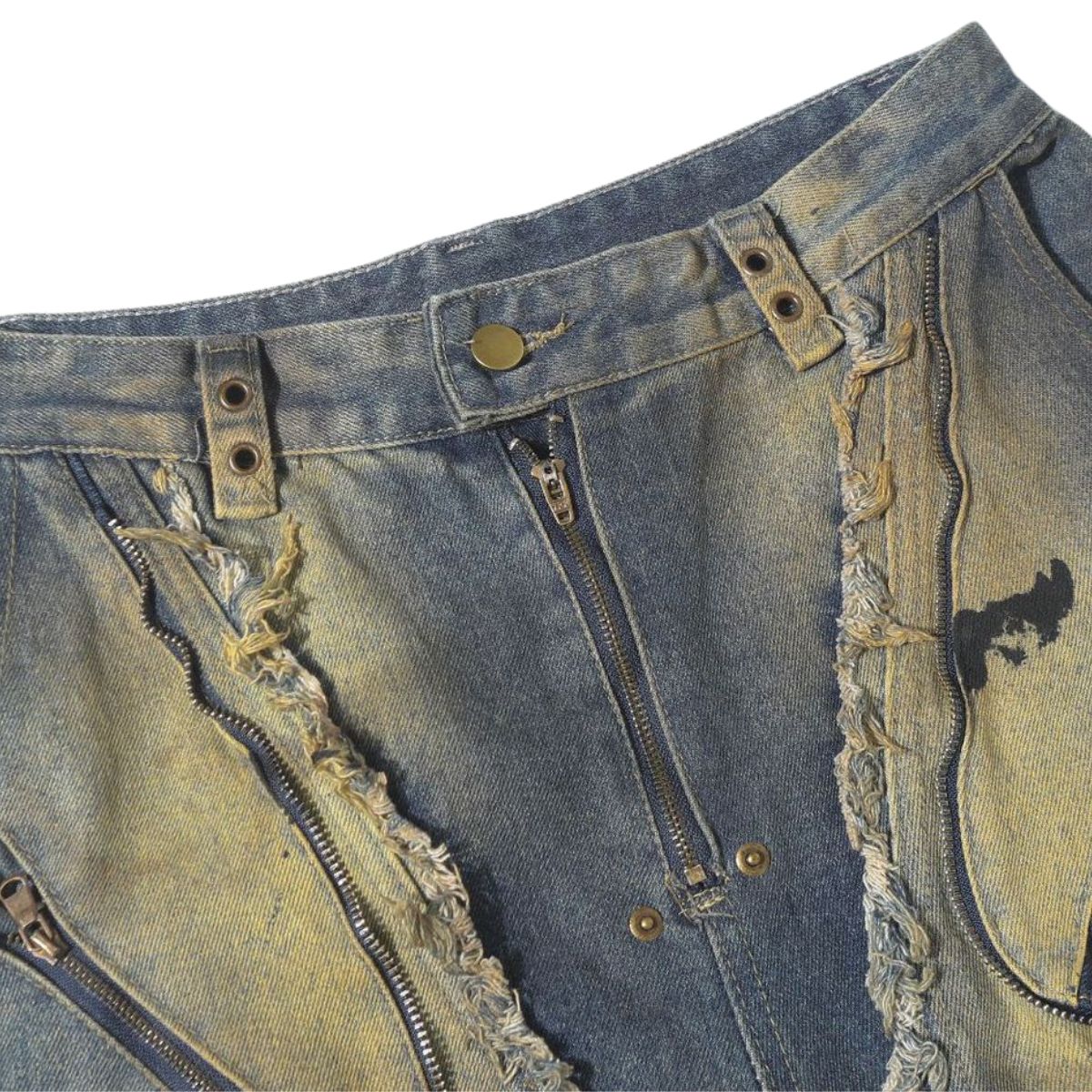 Smoke Rise Y2K Baggy Ripped Cargo Jeans