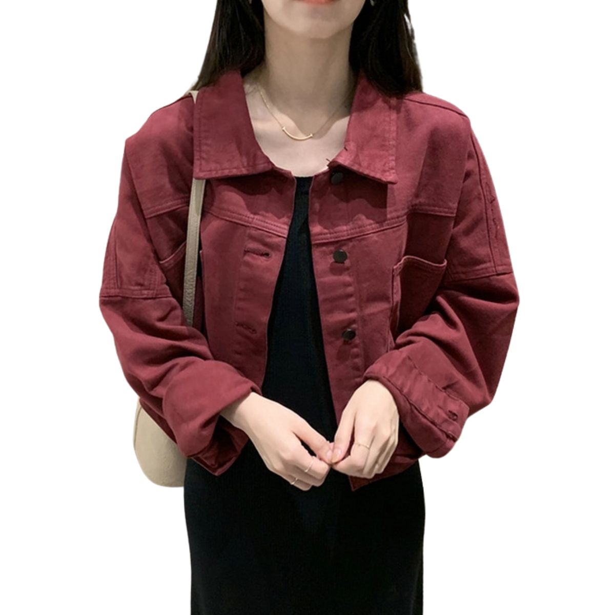 Women's Button-Up Baggy Denim Jacket