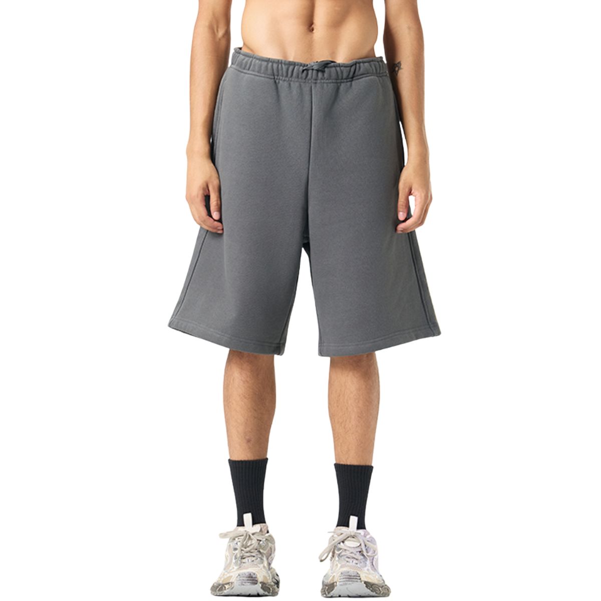 Knee-Length Fleece Baggy Sweatpants