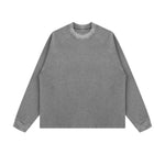 Washed Waffle Cotton Raglan Long Sleeve Tee 340G