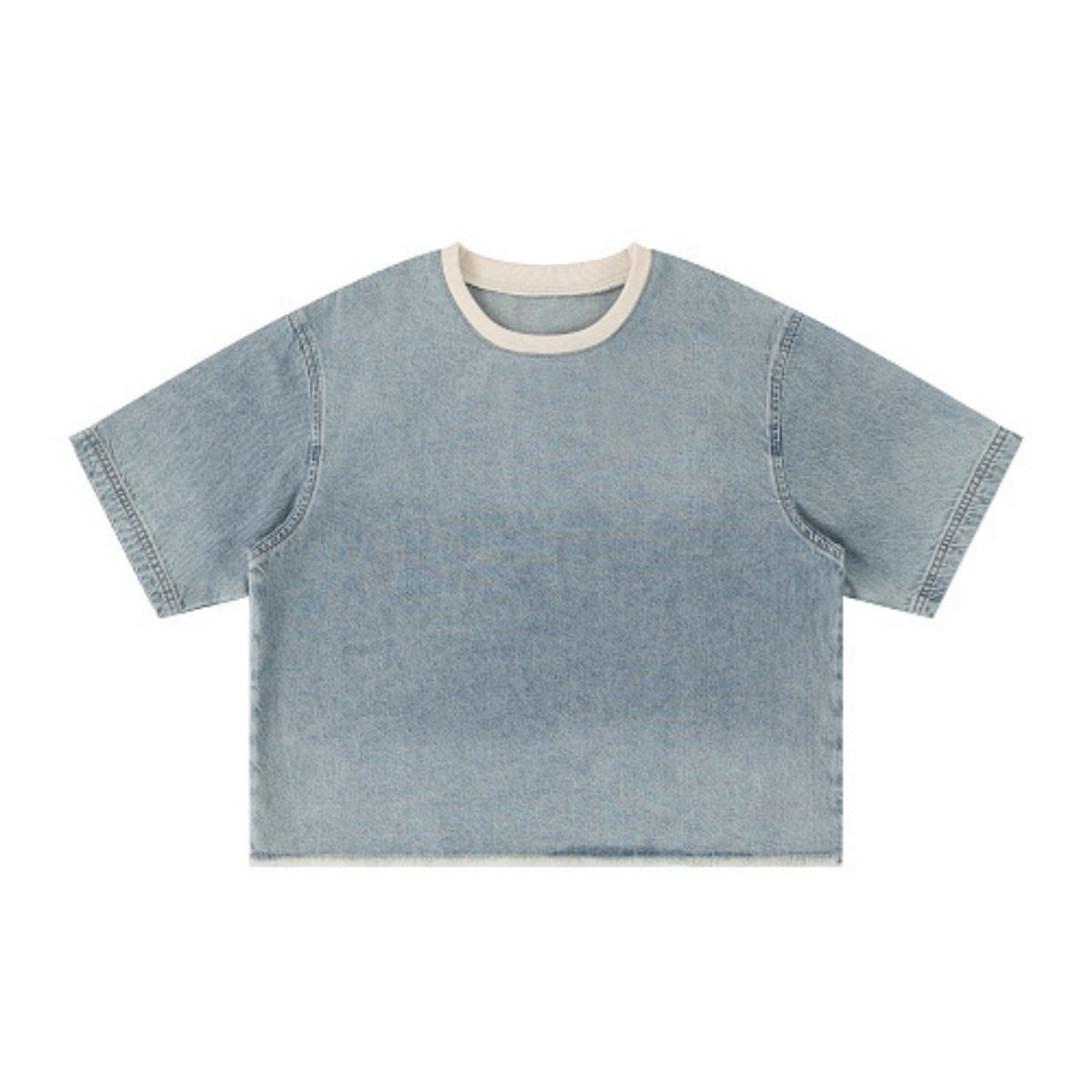Washed Cotton Oversized Crew Neck Tee