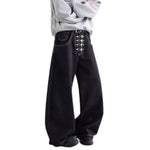 Vintage Hook-Front Barrel-Leg Denim Jeans