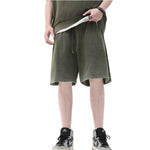 Faded Washed Loose-Fit Cotton Shorts