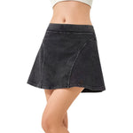 Women's Stretch Flared Knit Denim Skort