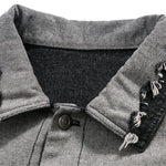 Street Hip-hop Distressed Patchwork Denim Jacket