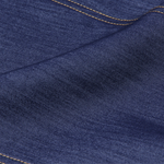 Round Neck A-Line Denim Midi Dress