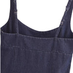 A-Line Strappy Denim Midi Dress