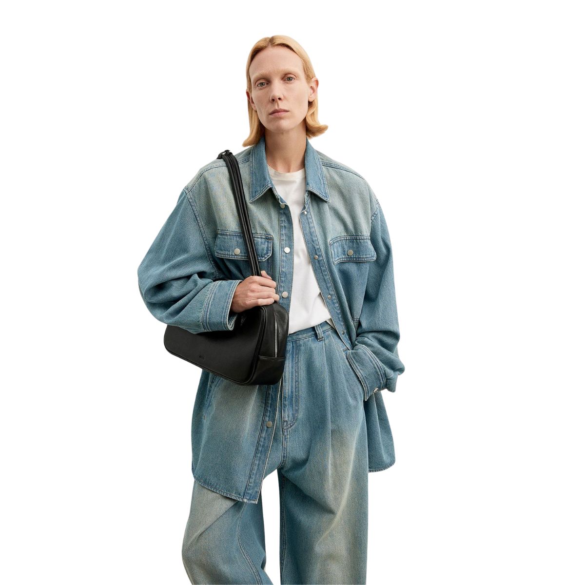 Oversized Vintage Washed Denim Shacket