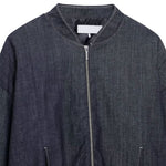 Indigo Zip Up Gathered Denim Jacket