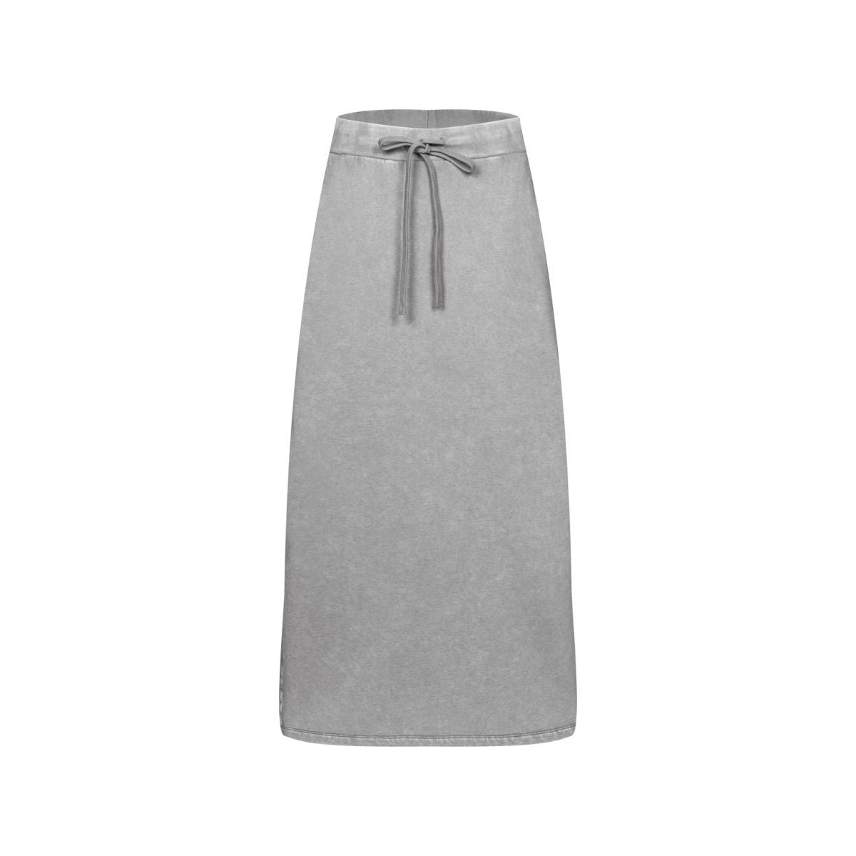 Stone Wash A-Line Maxi Skirt