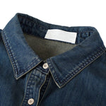 Long-Sleeve Button-Front Denim Shirt