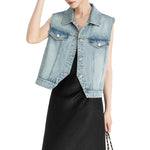 Relaxed Fit Button-Front Denim Vest
