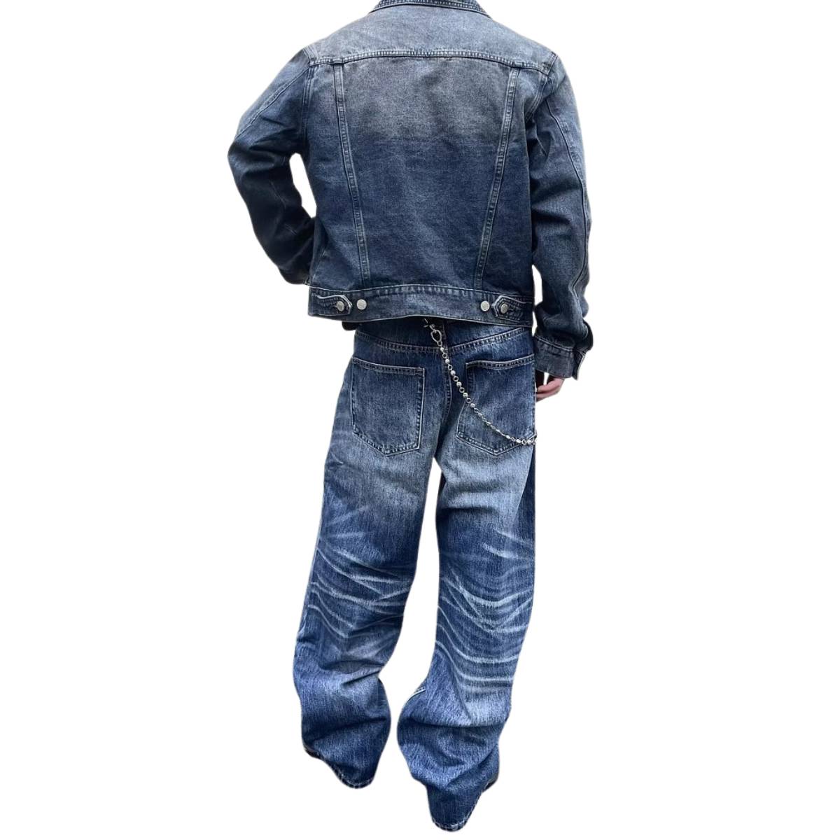 Retro Sandwashed Straight Leg Denim Jeans