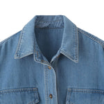 Women's Long-sleeved Casual Denim Straight Shirt