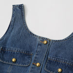Belted Flared Denim Mini Dress