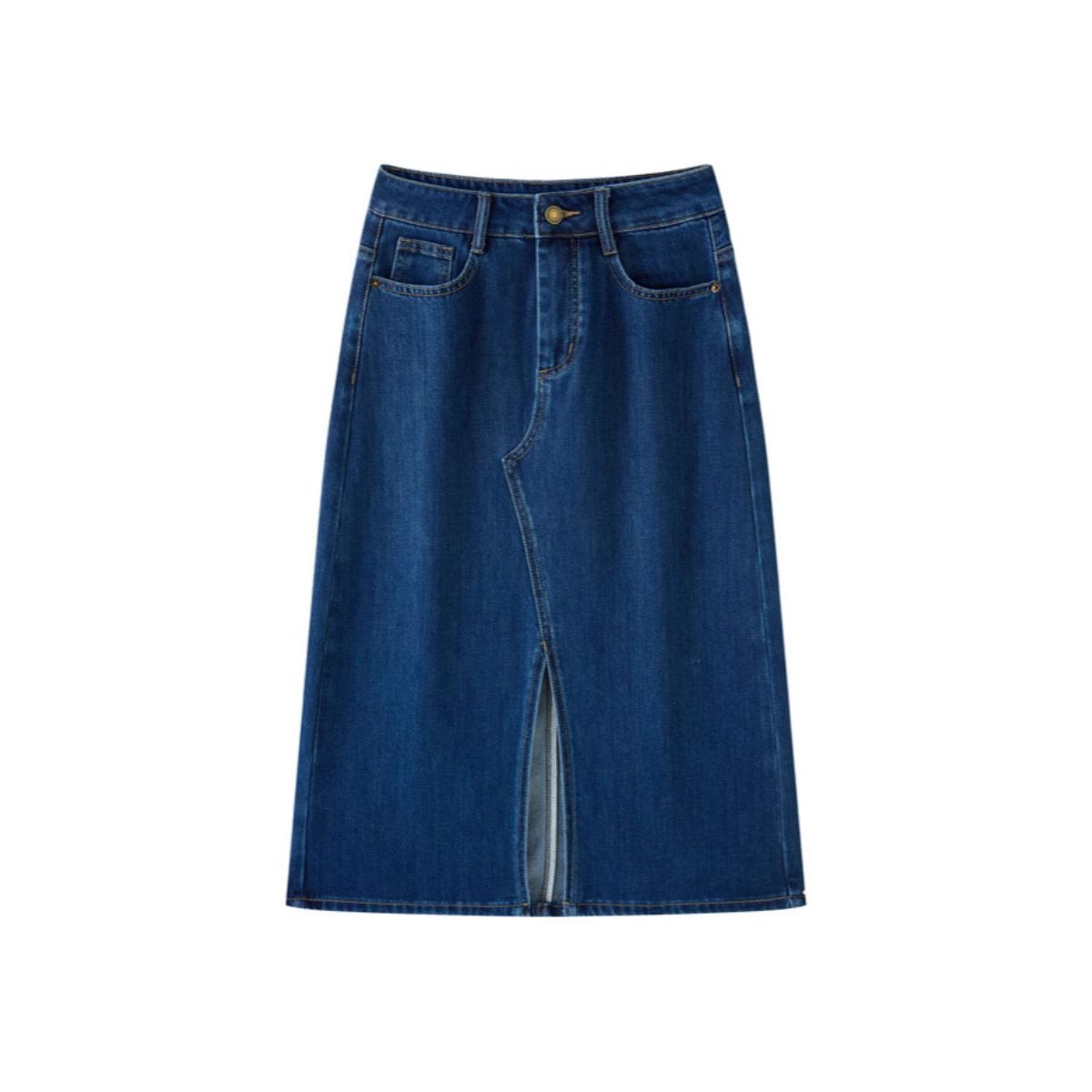 Women's Stretch Denim Midi Skirt