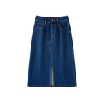 Women's Stretch Denim Midi Skirt