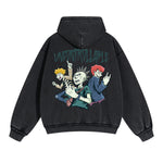 Uncontrollable Street Punk Double Slider Zip Hoodie-INNBLAC Fashion Apparel