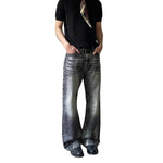 Vintage Washed Straight-Leg Denim Jeans