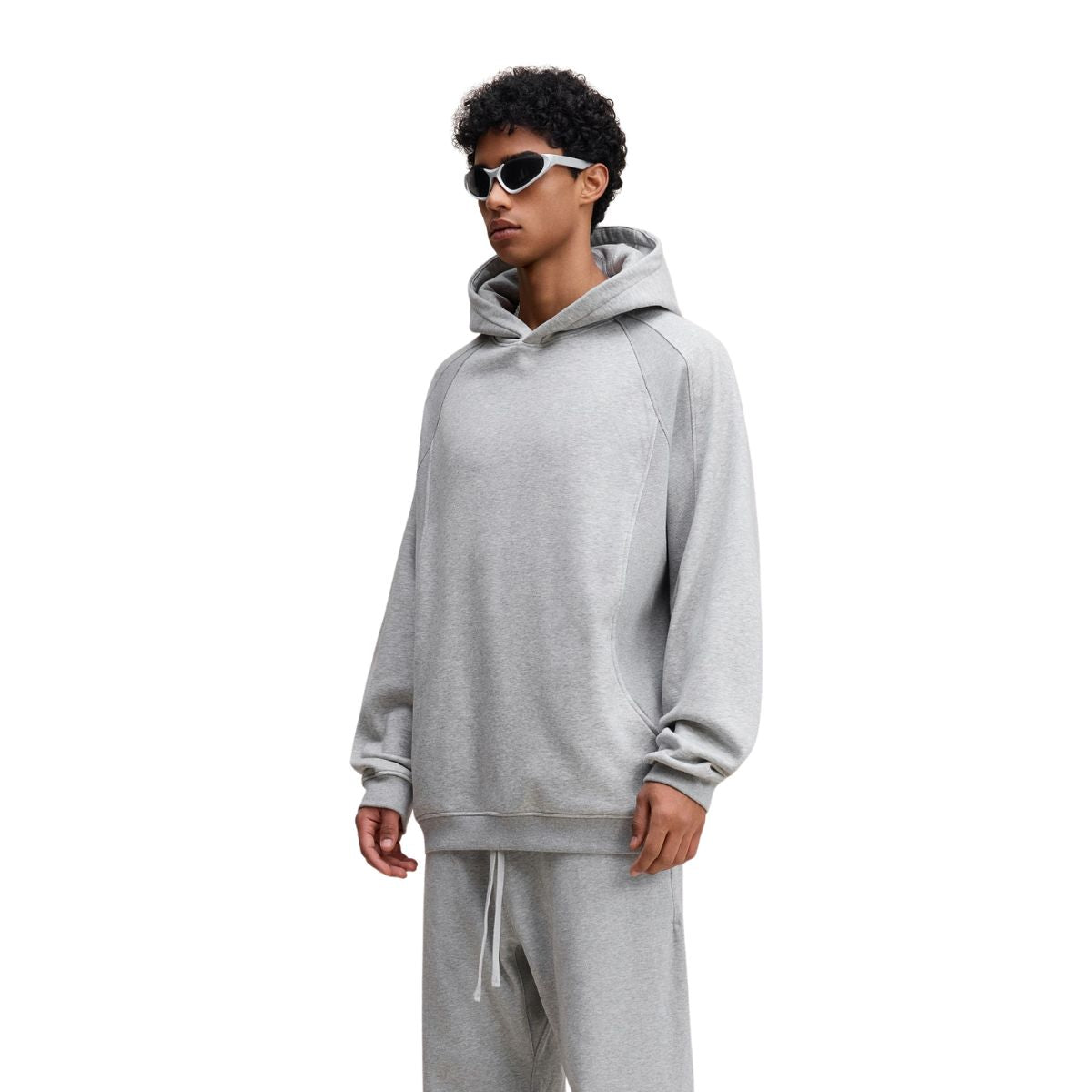 Relaxed Fit Paneled Fleece Hoodie