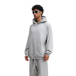 Relaxed Fit Paneled Fleece Hoodie