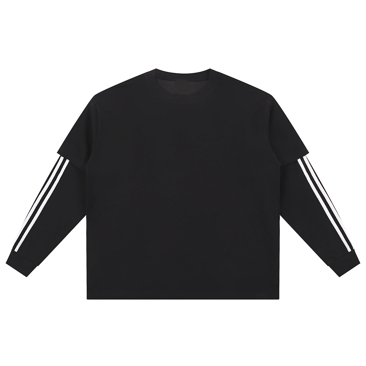 Mock Layered Contrast Strap Sweatshirt