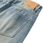 Distressed Wide-Leg Cropped Denim Jeans