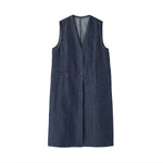 Women' s Twill Denim Long Vest