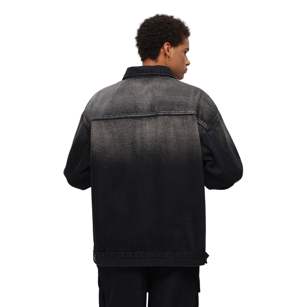 Washed Gradient Trucker Denim Jacket
