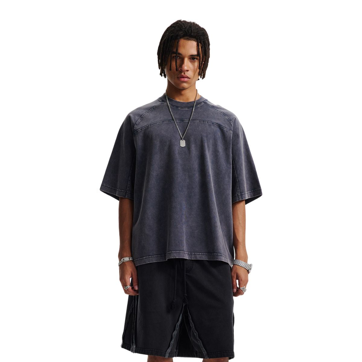 Vintage Washed Patchwork Cotton Tee 285gsm