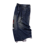 Cartoon Patchwork Distressed Barrel Jeans