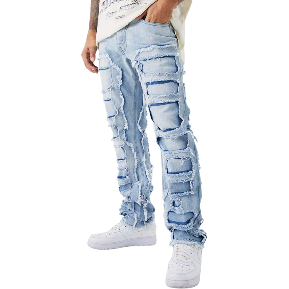Smoke Rise Men's Ripped Stacked Skinny Jeans