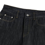 Embroidered Black Washed Baggy Jeans