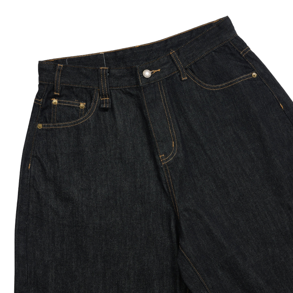 Raw Loose Straight-Leg Bermuda Washed Denim Shorts