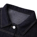 Long-Sleeve Boxy Cropped Denim Jacket