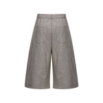 Vintage Draped Pleated Bermuda Shorts