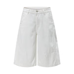 Vintage Washed Cleanfit Straight Cut Wide Leg Denim Shorts