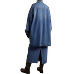 Oversized Ombr¨¦ Washed Denim Jacket