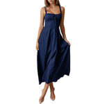 Sweet Pea Tied Bust Denim Midi Dress