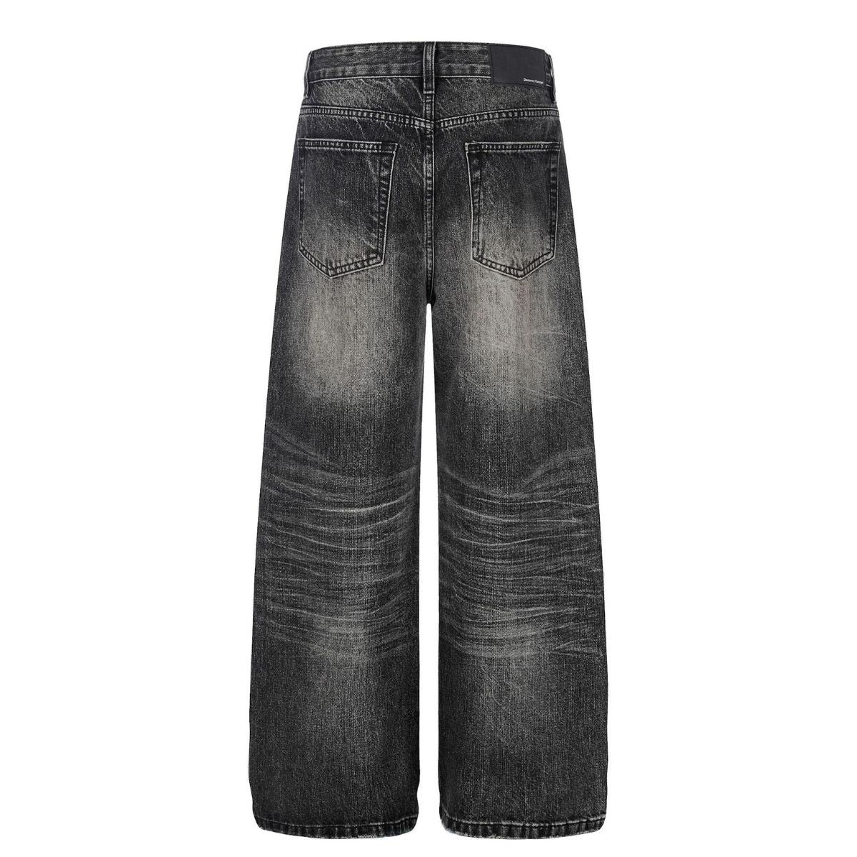 Vintage Washed Wide Leg Lightning Whisker Jeans